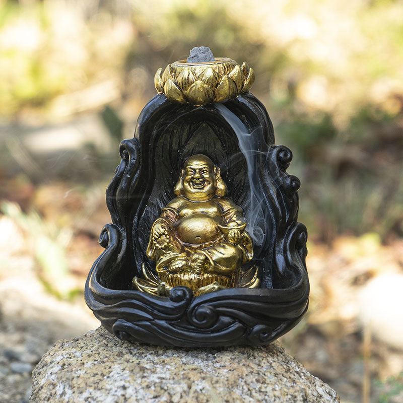 Golden Buddha Backflow Incense Burner 4 Inches
