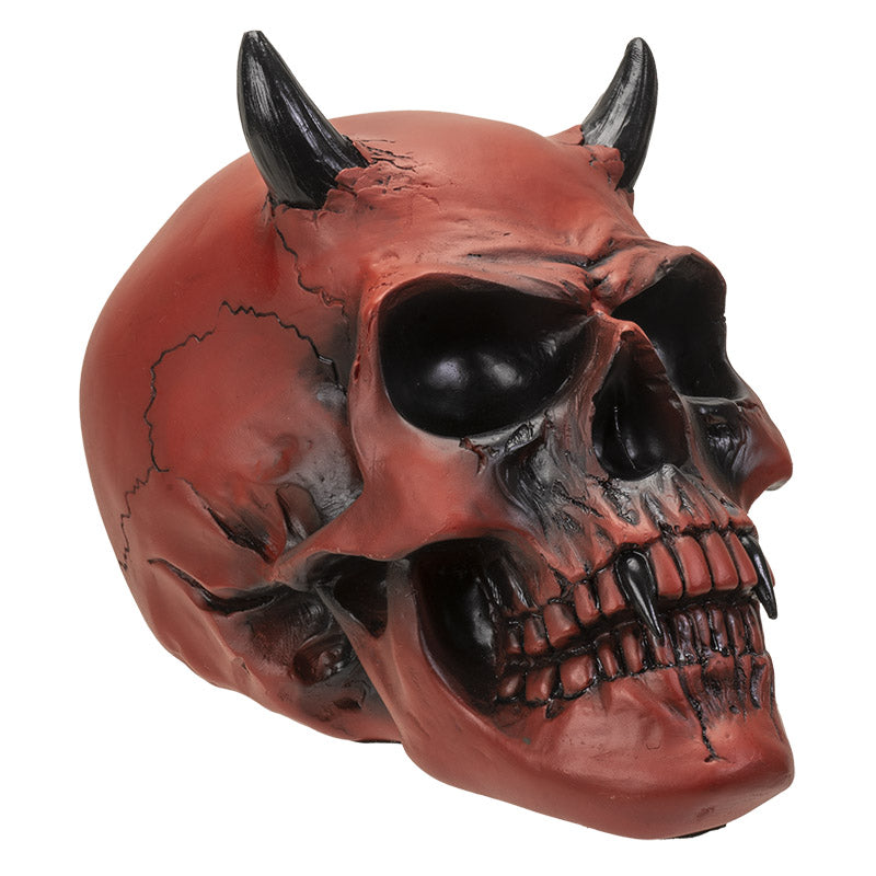 Crimson Demon Skull - Red Devil Horned