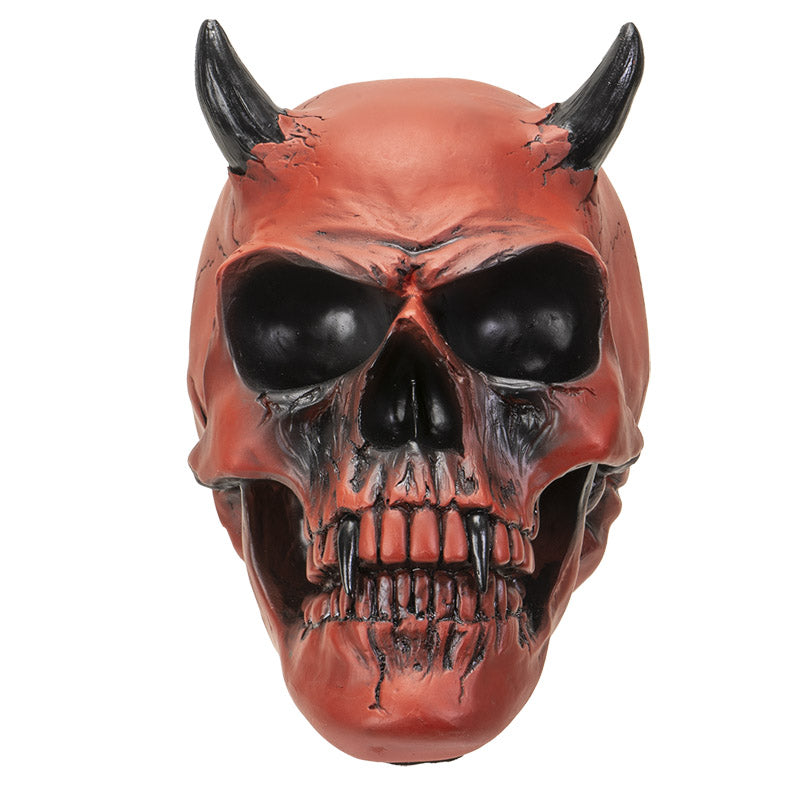 Crimson Demon Skull - Red Devil Horned