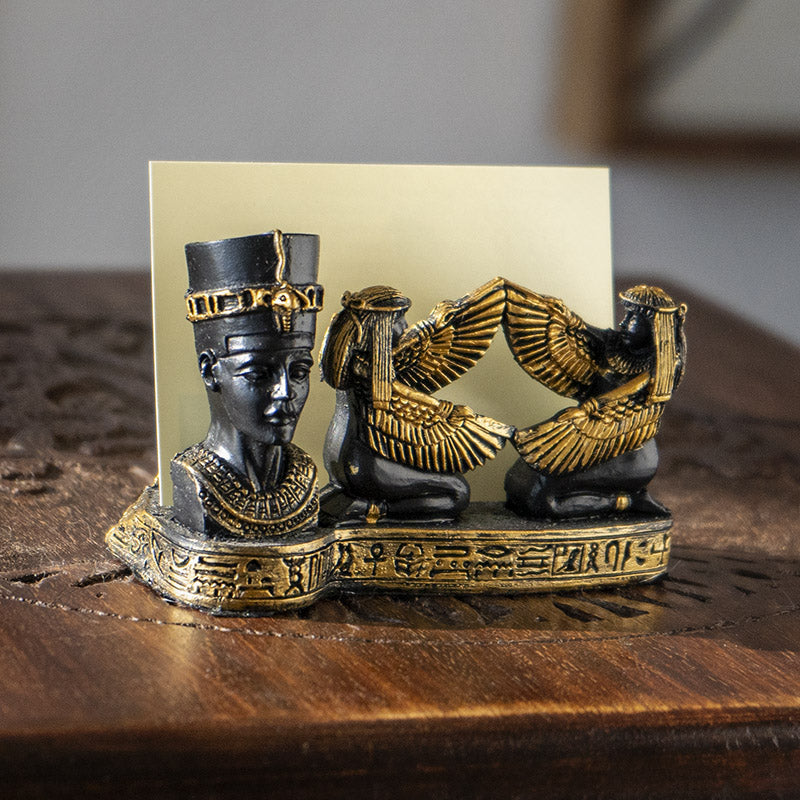 Nefertiti & Sacred Pyramids Egyptian-Themed Card Holder