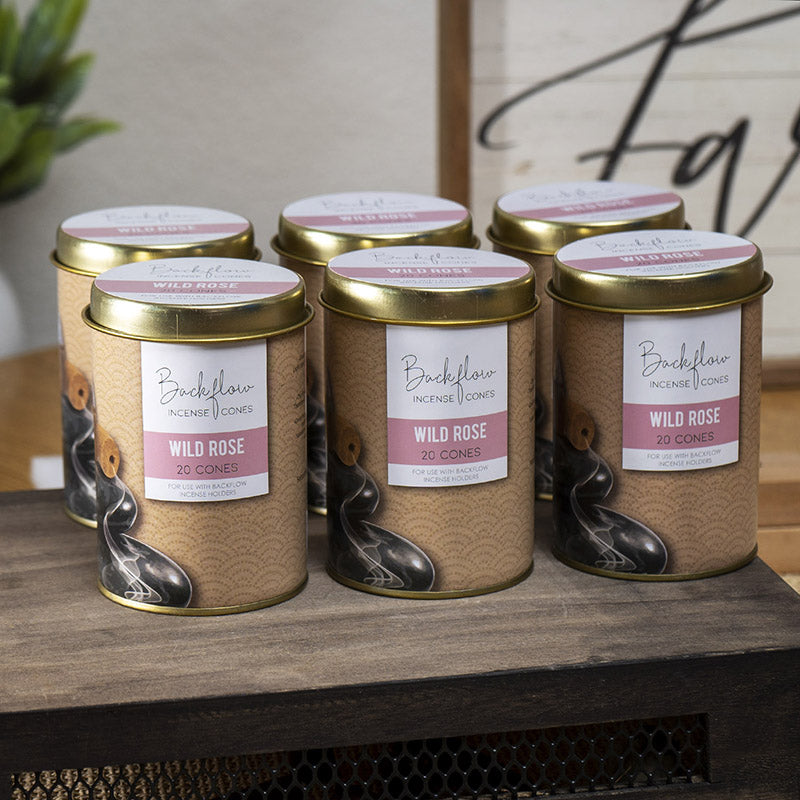 Wild Rose Jumbo Backflow Incense Cones by Something Different UK