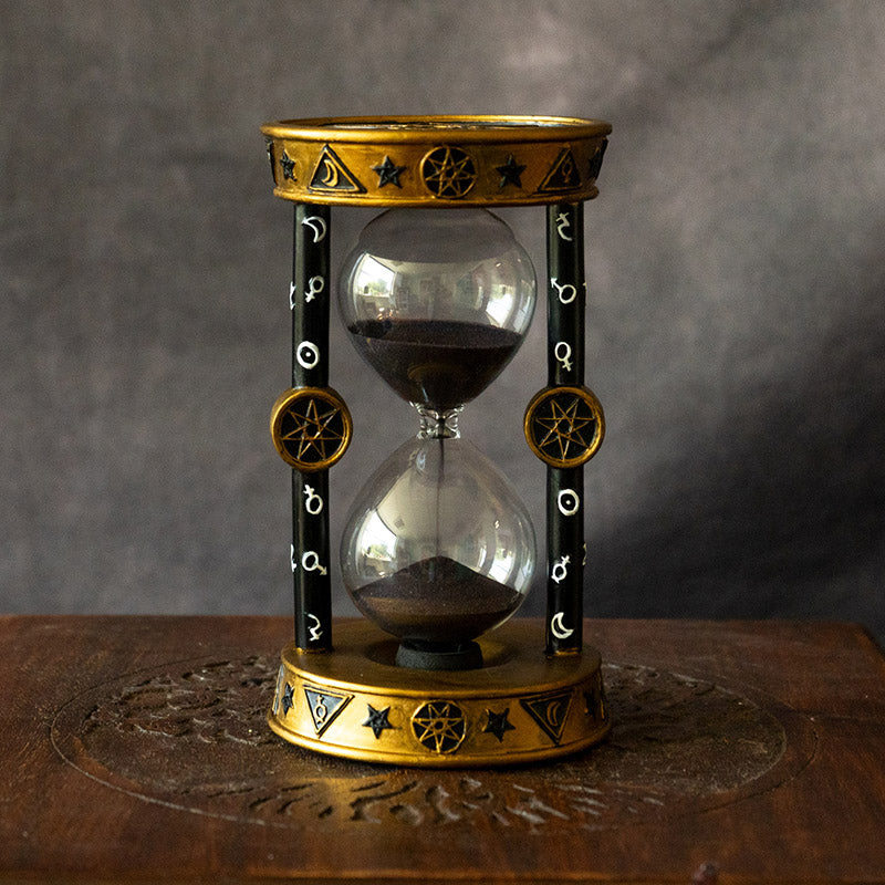 Gothic Astrological Sand Timer Black Sand Hourglass