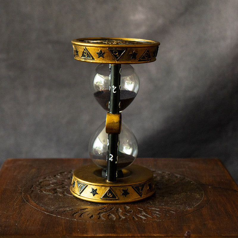 Gothic Astrological Sand Timer Black Sand Hourglass