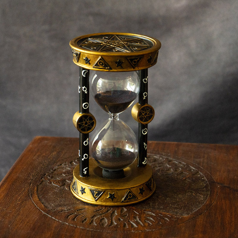 Gothic Astrological Sand Timer Black Sand Hourglass
