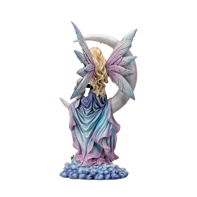 Ethereal Luna Fairy Figurine Spirit of The Moon with Owl