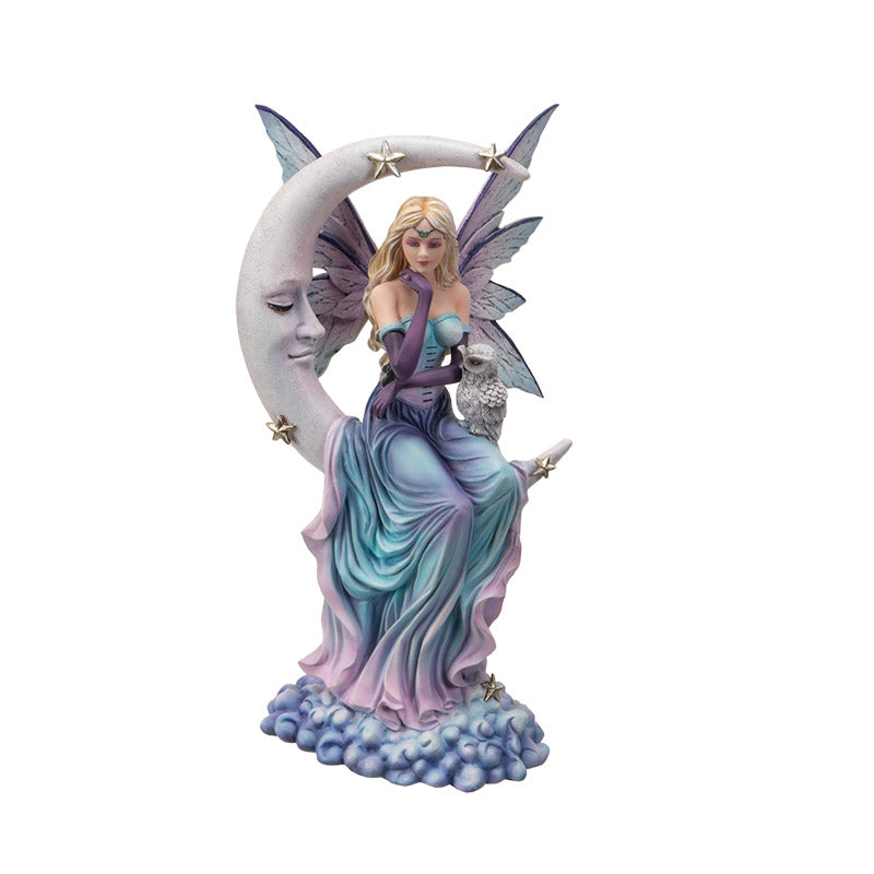 Ethereal Luna Fairy Figurine Spirit of The Moon with Owl