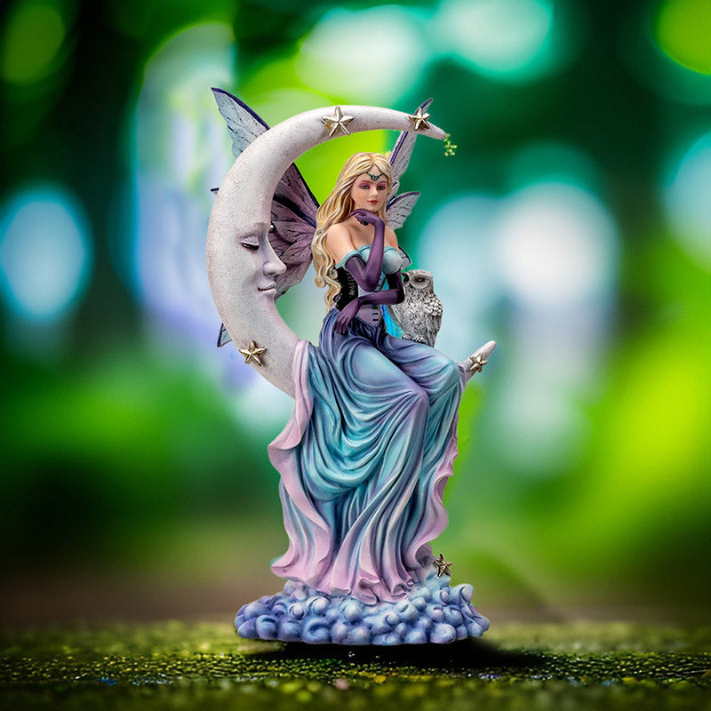 Ethereal Luna Fairy Figurine Spirit of The Moon with Owl