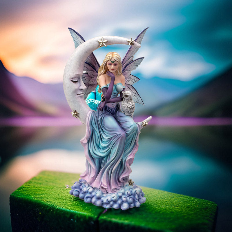 Ethereal Luna Fairy Figurine Spirit of The Moon with Owl