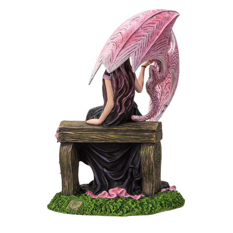 Elegant Sorceress Figurine with Pink Dragon by Anne Stokes