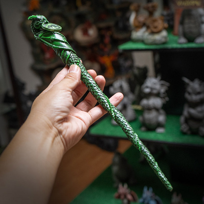 Verdant Guardian Earth Dragon Wand 14 Inches