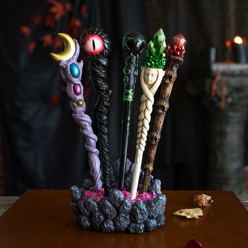 Crystal Rock Wand Display Holds 5 Wands