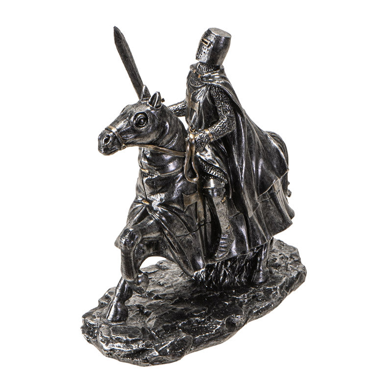 Medieval Knight on Horse with Armor Figurine