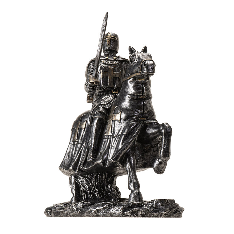Medieval Knight on Horse with Armor Figurine