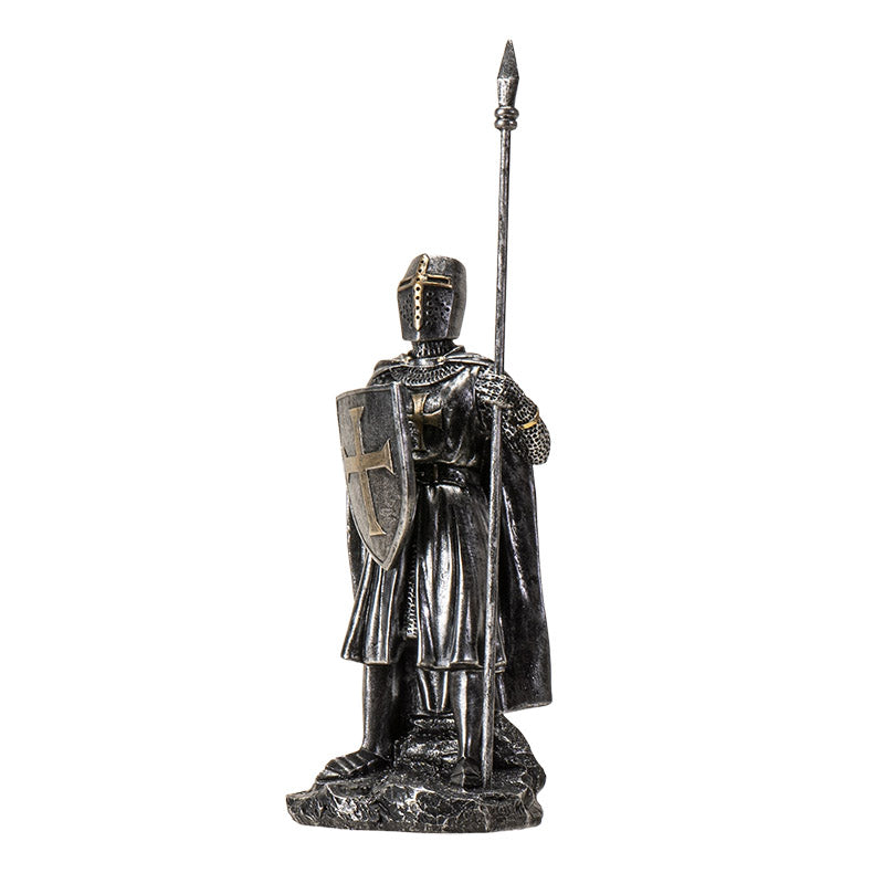 Medieval Knight Figurine with Spear and Shield