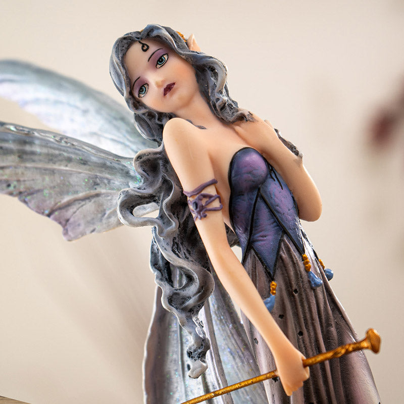 Moonlight Fairy with Glittering Wings and Guardian Wolves