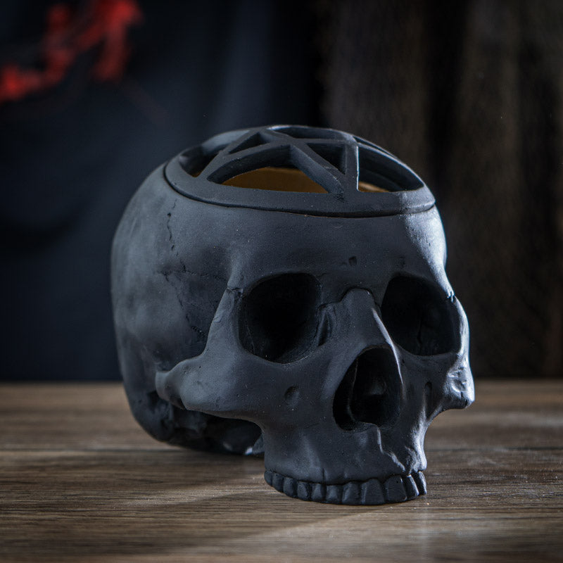 Pentagram Skull Decorative Box Skull Figurine with Removable Lid