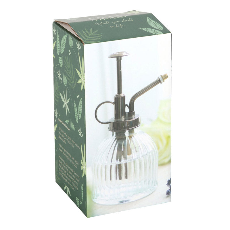 Glass Plant Mister with Lightweight Metal Pump Spray Bottle