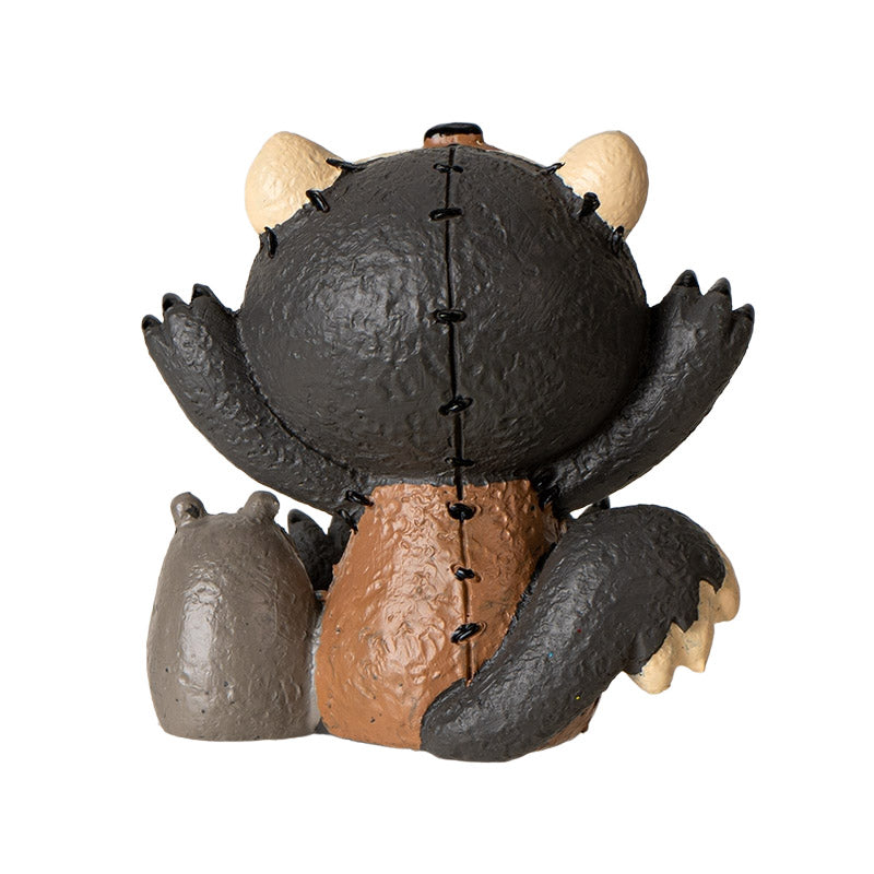 Hugh Furrybones in Raccoon Costume with Tiny Raccoon