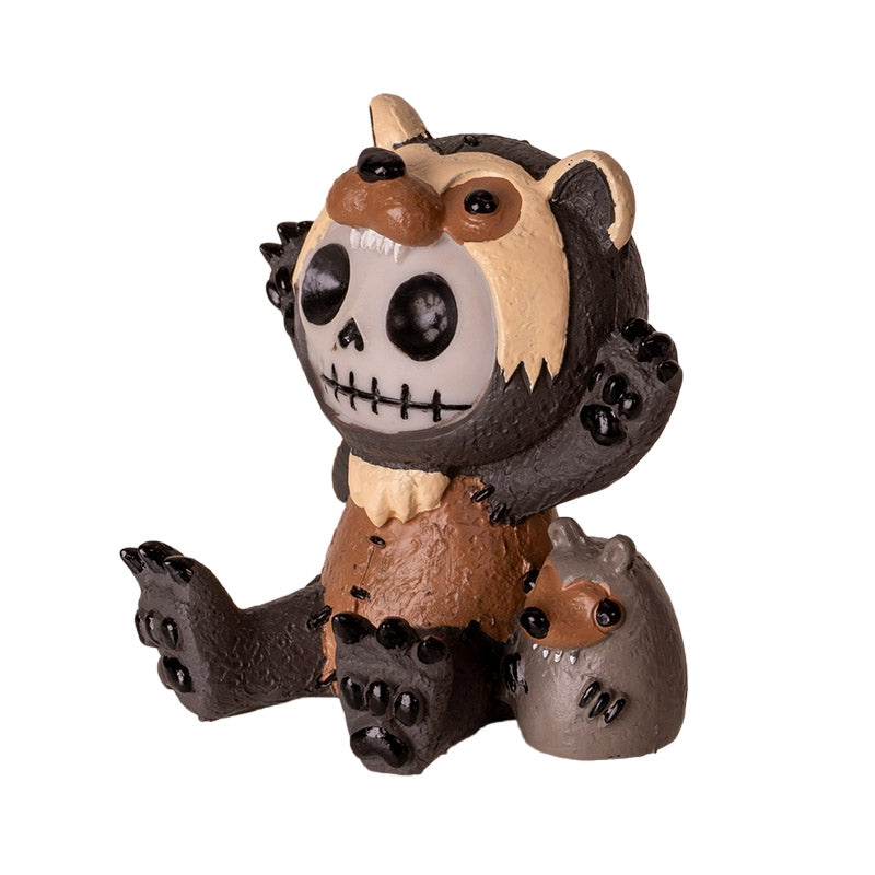 Hugh Furrybones in Raccoon Costume with Tiny Raccoon