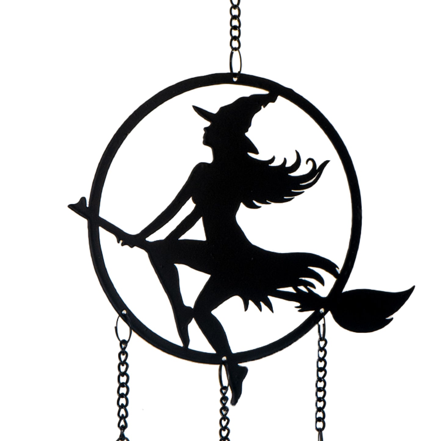 Witch by Moonlight Hanging Decoration by Alchemy England with Pentacle Stars and Crescent Moon