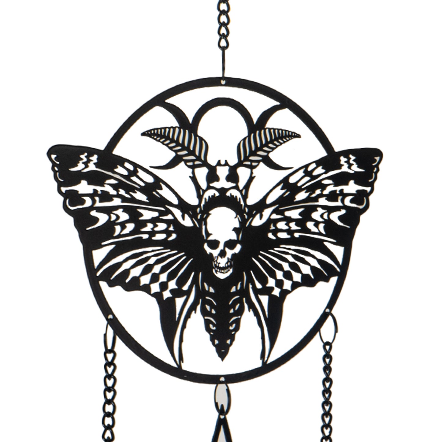 Death Head Moth Hanging Decoration by Alchemy England with Gothic Skull and Pentacle Design