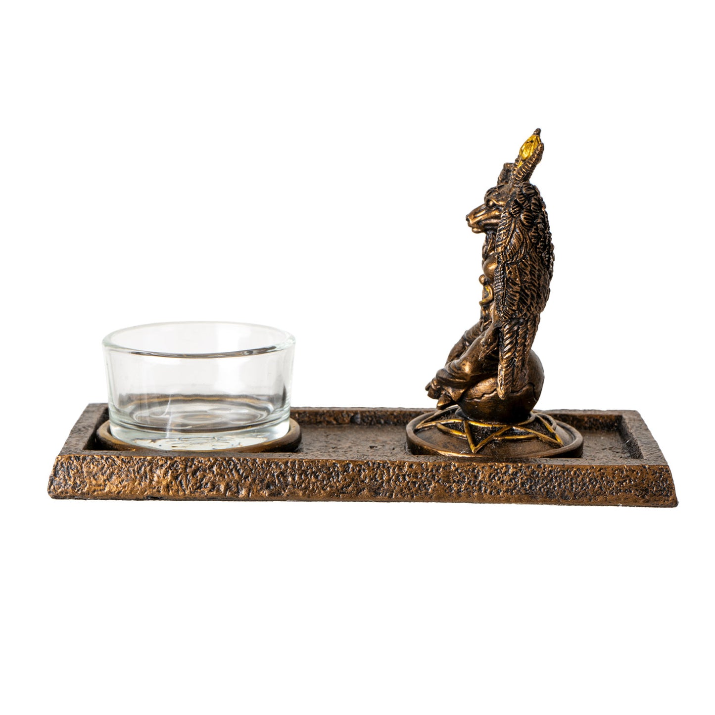Baphomet Votive Candle Holder Gothic Decor with Winged Baphomet Figurine