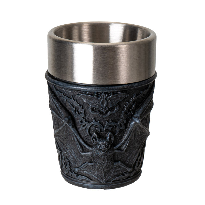 Gothic Bat Shot Glass with Spooky Bat Design