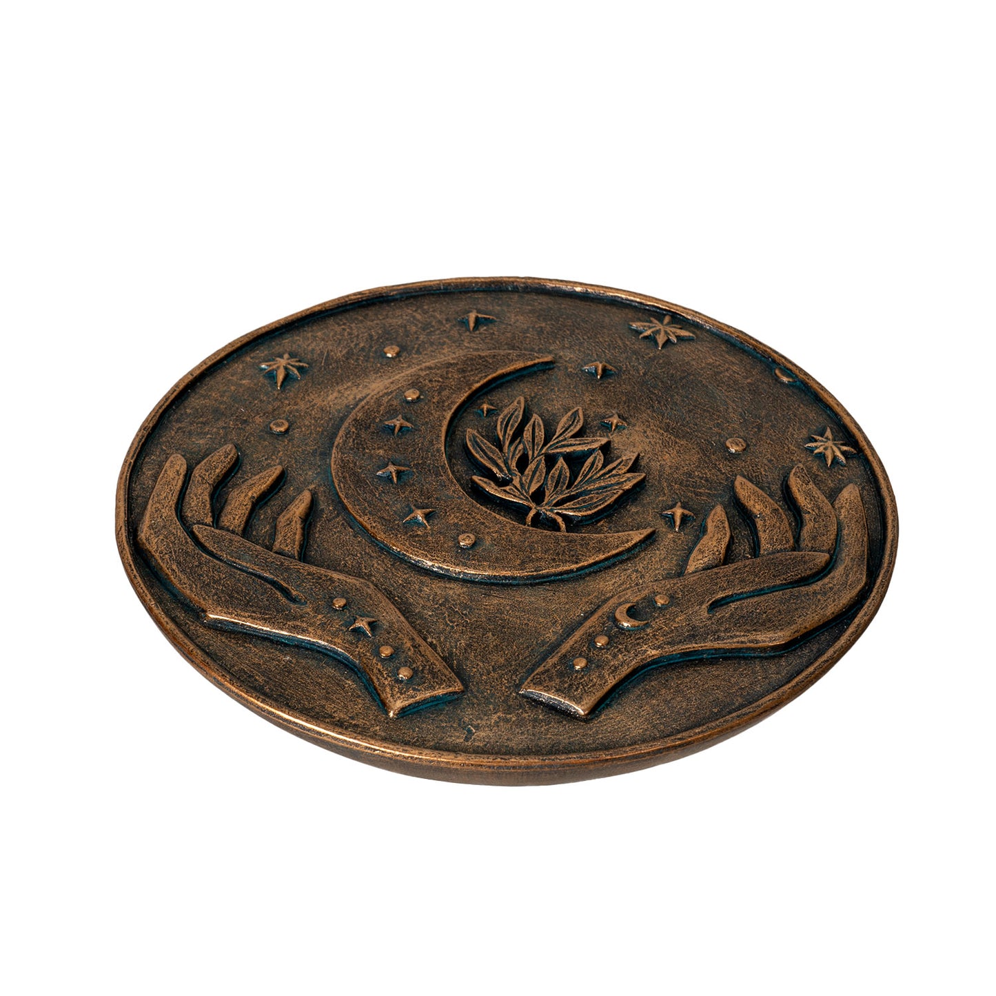 Mystic Incense Burner with Moon and Stars Design Wiccan Ritual Home Décor