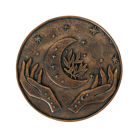 Mystic Incense Burner with Moon and Stars Design Wiccan Ritual Home Décor