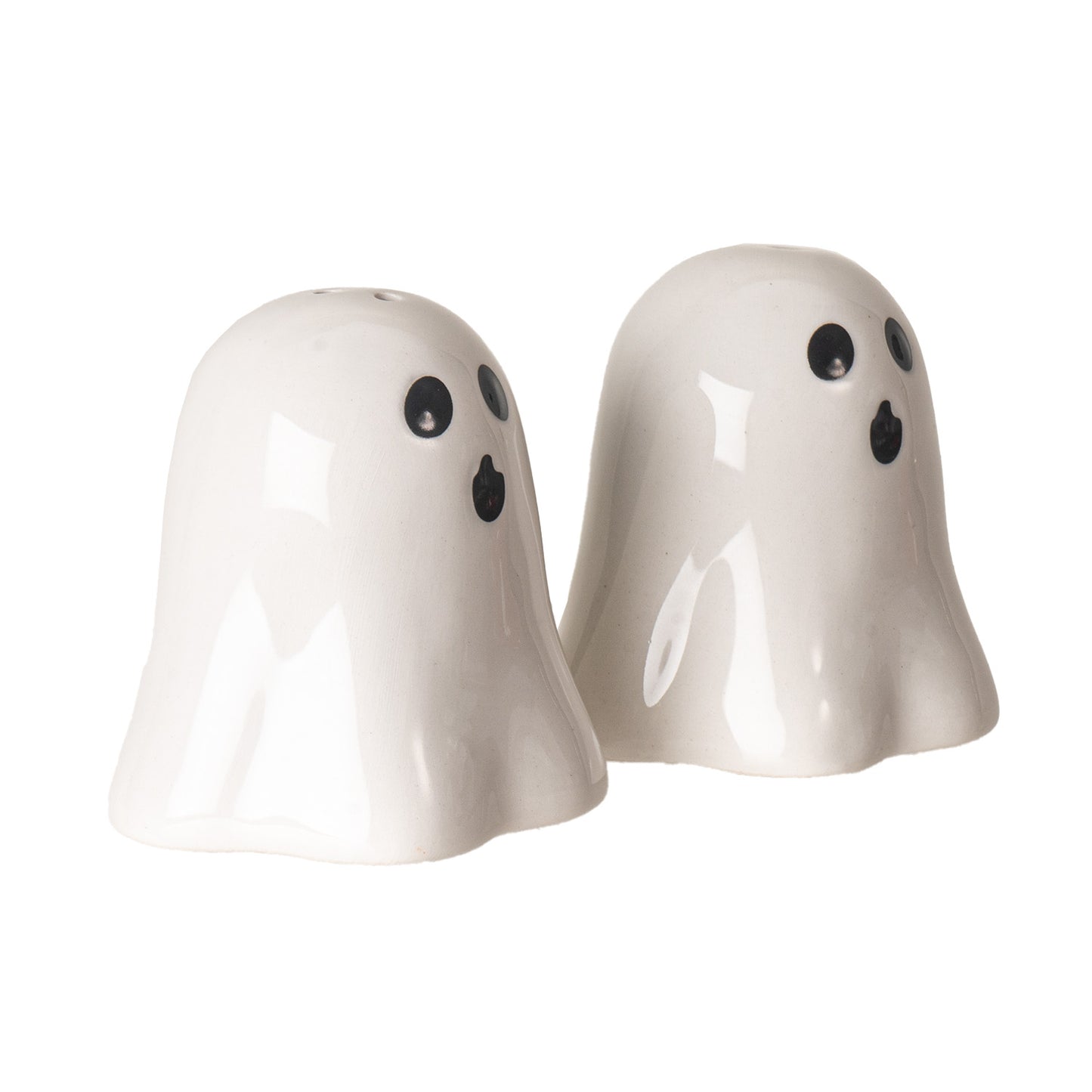 Spooky Ghost Salt and Pepper Shakers Cute Magnetic Ceramic