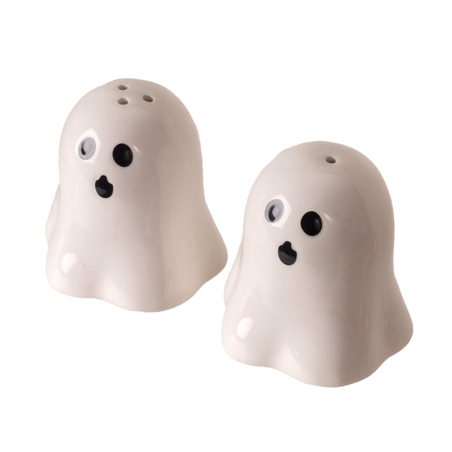Spooky Ghost Salt and Pepper Shakers Cute Magnetic Ceramic