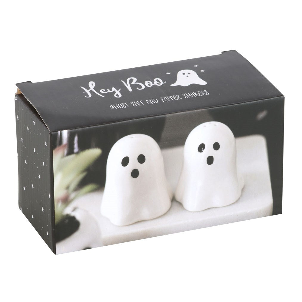 Spooky Ghost Salt and Pepper Shakers Cute Magnetic Ceramic