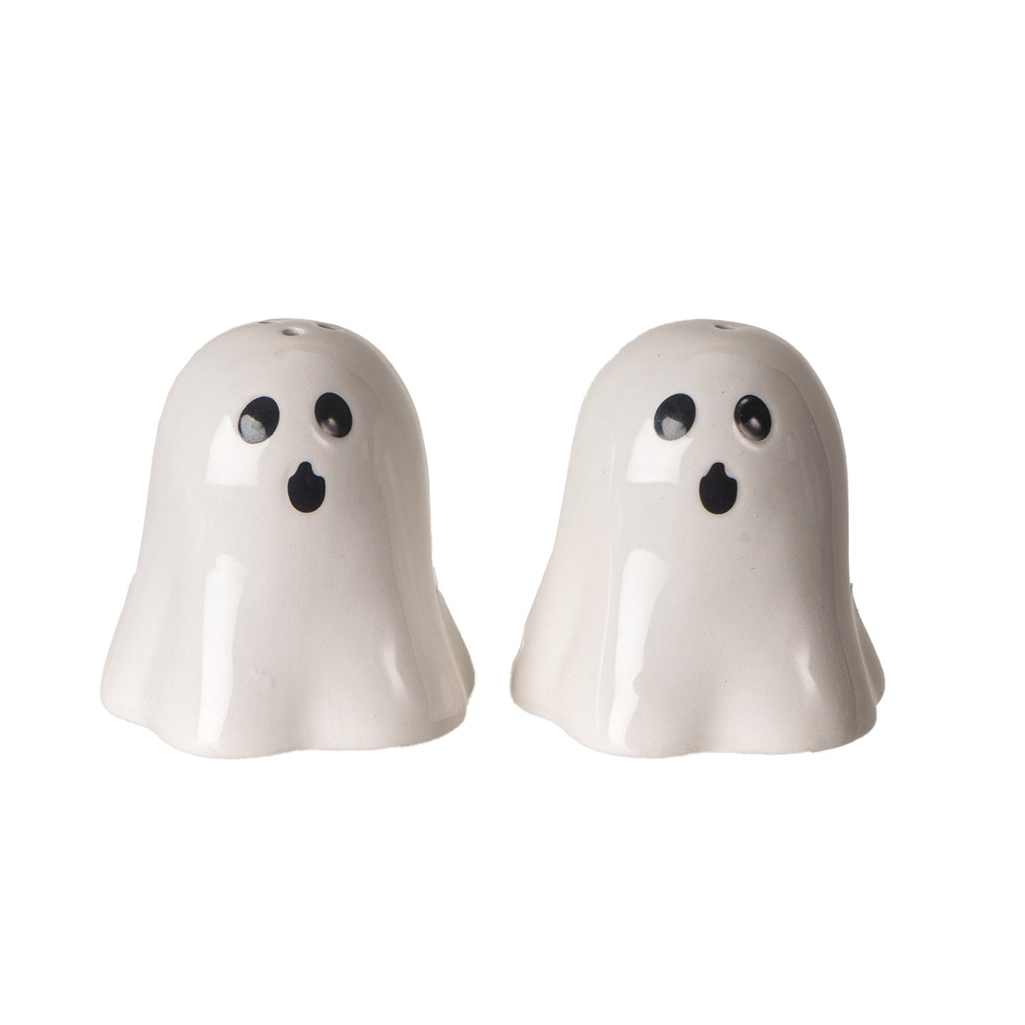 Spooky Ghost Salt and Pepper Shakers Cute Magnetic Ceramic