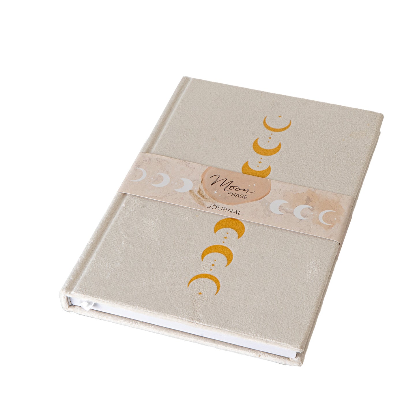 Moon Phase Velvet Journal by Something Different UK A5 Sized Blank Hardcover Notebook with Elegant Moon Design