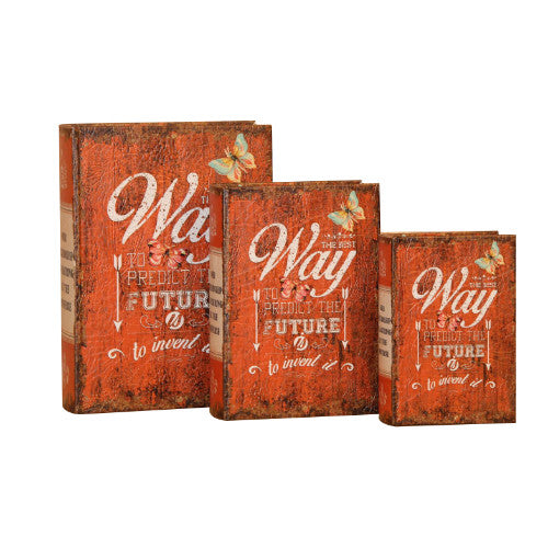 Pacific Giftware Way to Predict The Future is to Invent It Decorative Book Boxes Diversion Safe Set of 3