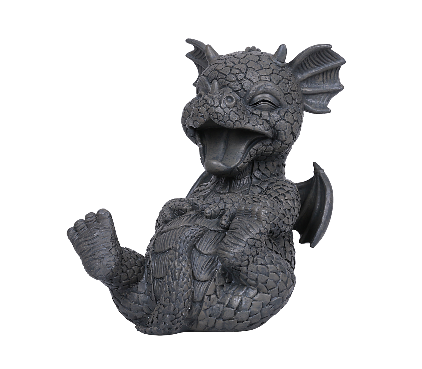 Garden Dragon Laugh Out Loud Garden Display Sculpture Stone Finish LOL LMFAO