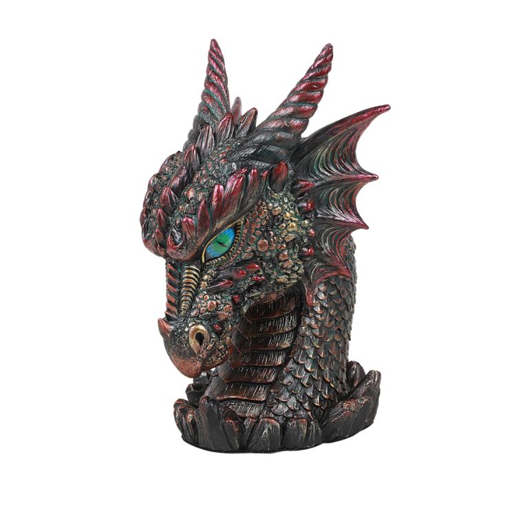 Medieval Dragon Head Bust Resin Figurine Decorative Home Decor Statue