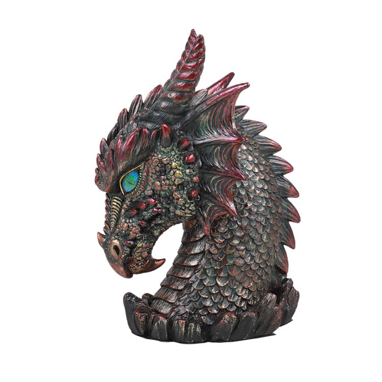 Medieval Dragon Head Bust Resin Figurine Decorative Home Decor Statue
