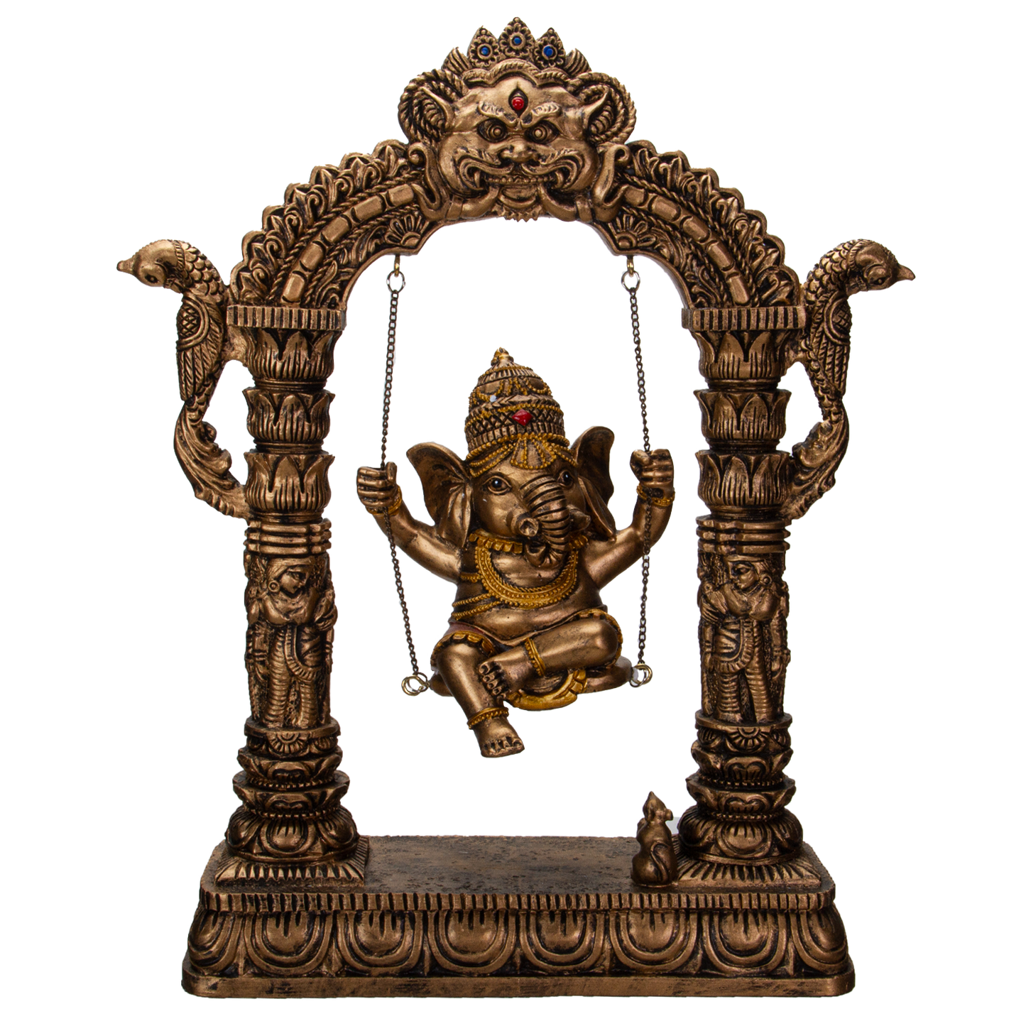 Pacific Giftware Ganesha on Swing Resin Figurine Statue