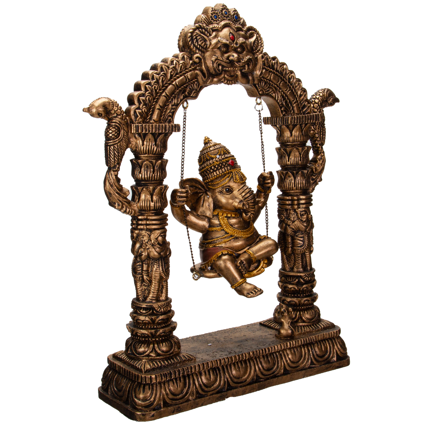 Pacific Giftware Ganesha on Swing Resin Figurine Statue