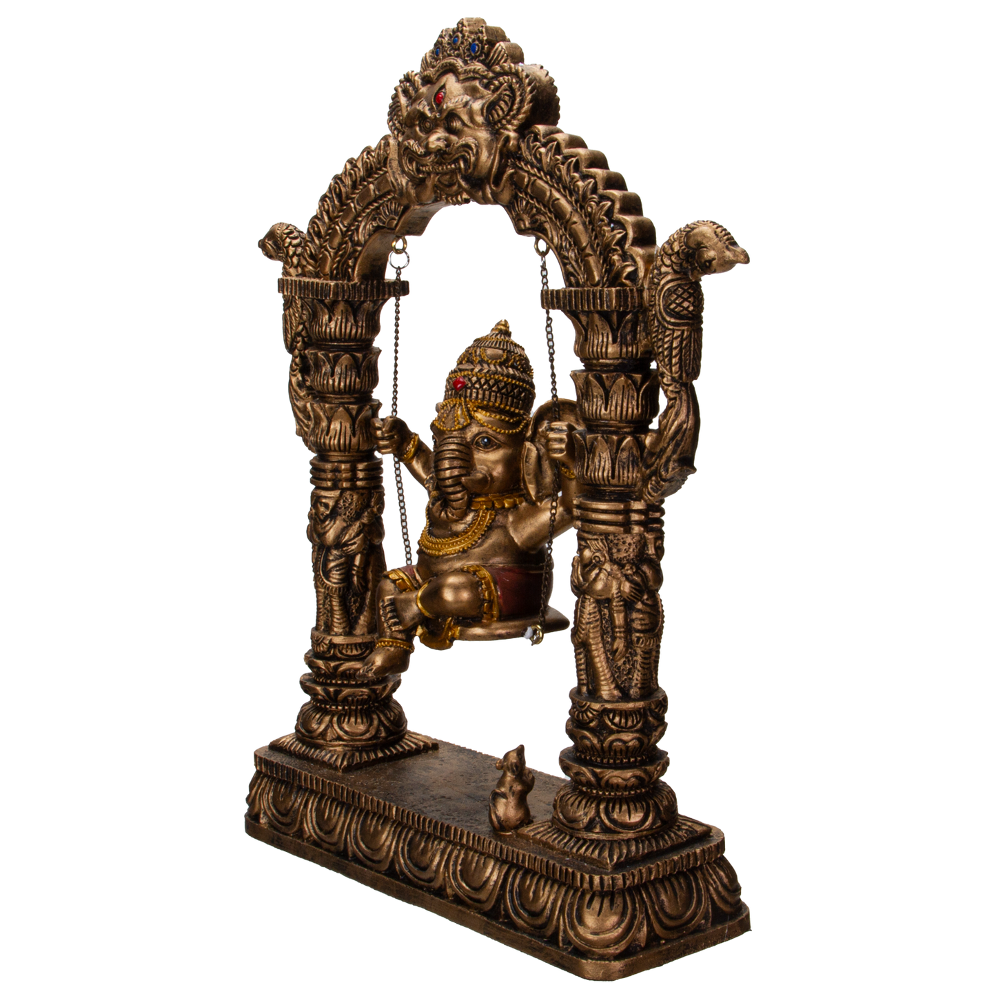 Pacific Giftware Ganesha on Swing Resin Figurine Statue