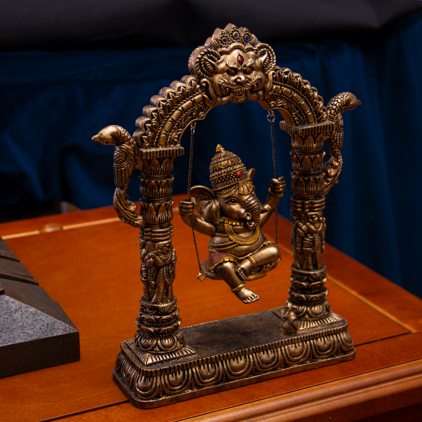 Pacific Giftware Ganesha on Swing Resin Figurine Statue