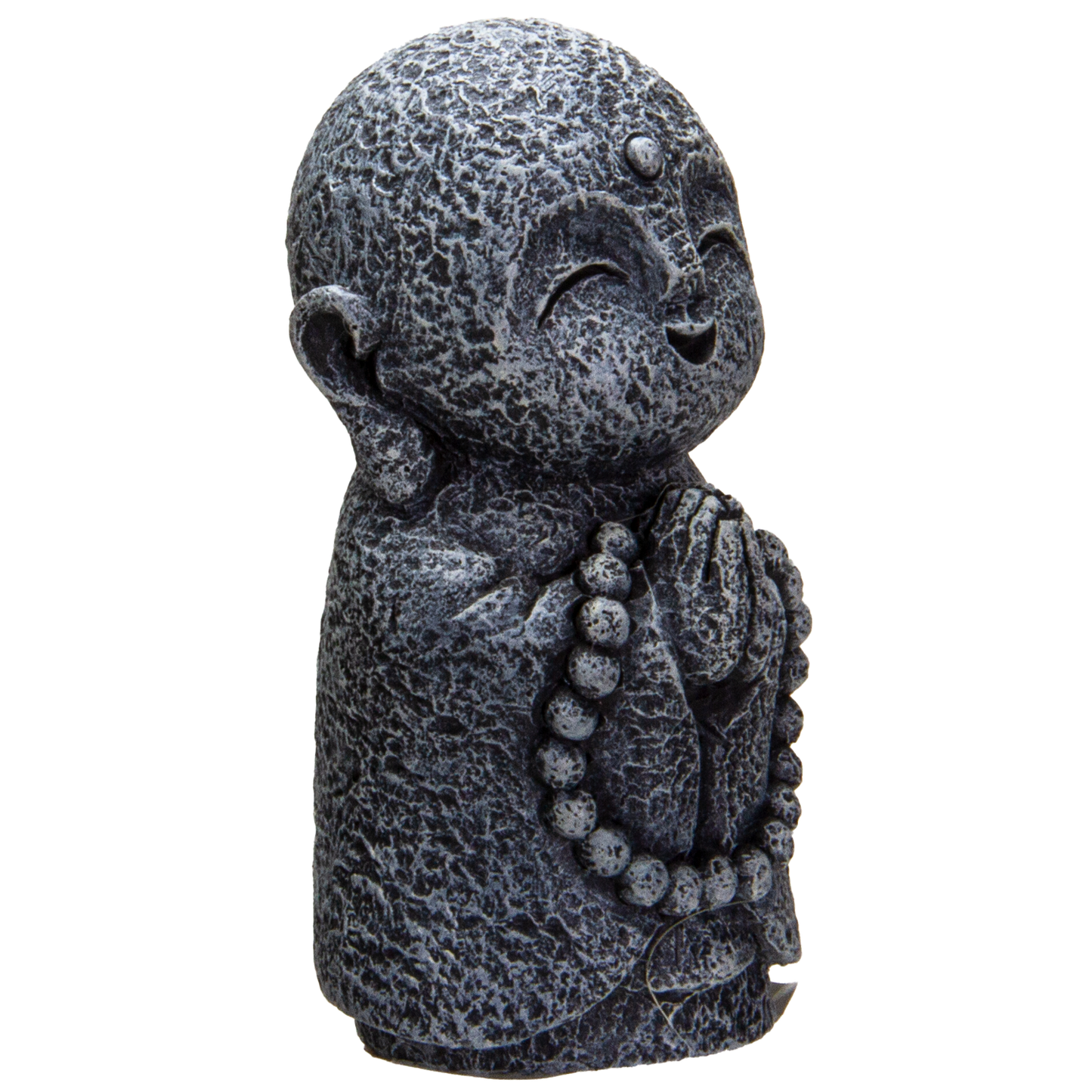 Eastern Enlightenment Happy Japanese Jizo Monk Praying with Mala Prayer Beads Resin Figurine