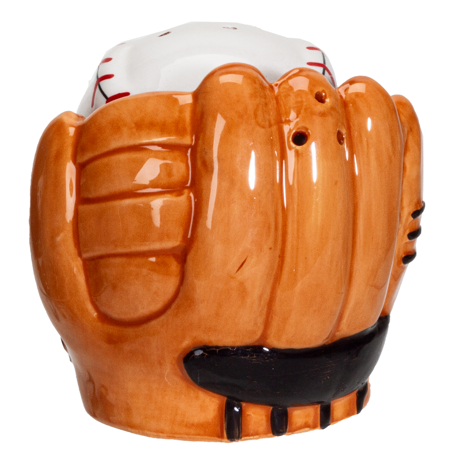 Baseball Caught in a Mitt You're OUT Ceramic Salt and Pepper Shakers Set