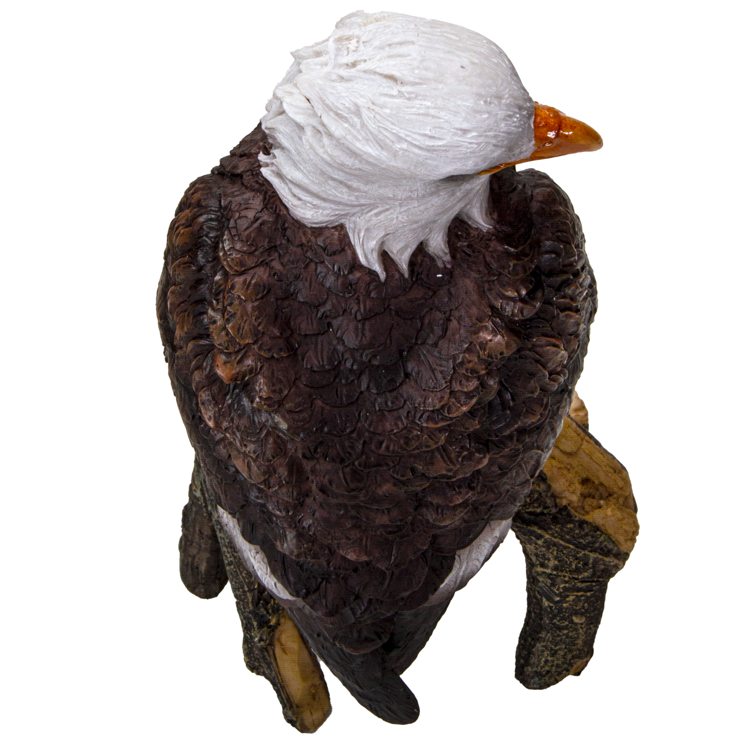 American Eald Eagle Perching on Tree Branch Resin Figurine Statue