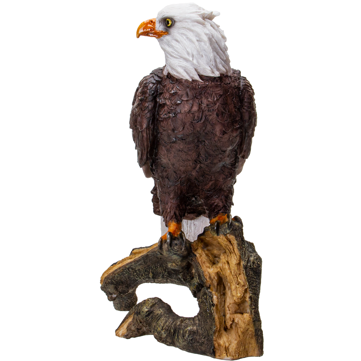 American Eald Eagle Perching on Tree Branch Resin Figurine Statue