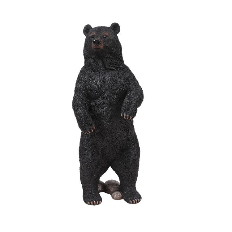 12.25 inches Standing Black Bear Resin Figurine
