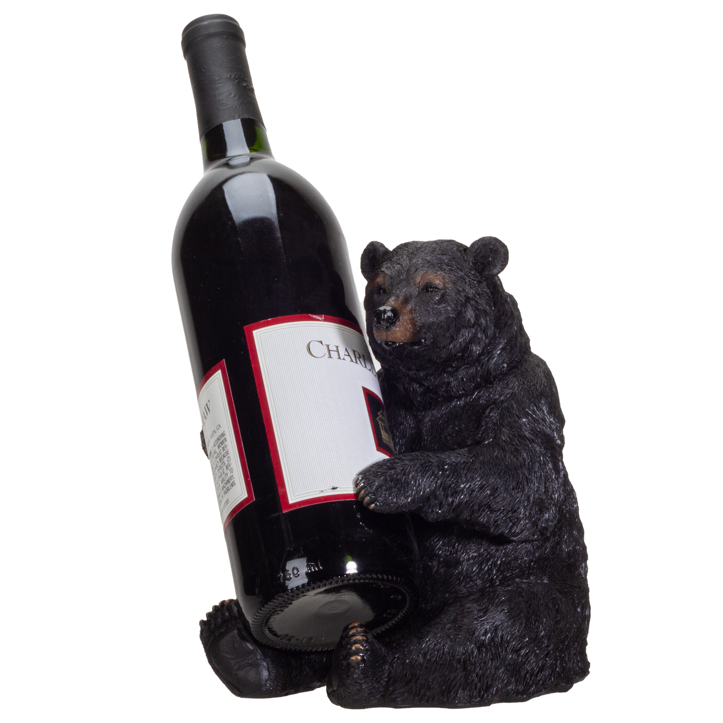 Black Bear Wine Holder Resin Figurine Statue