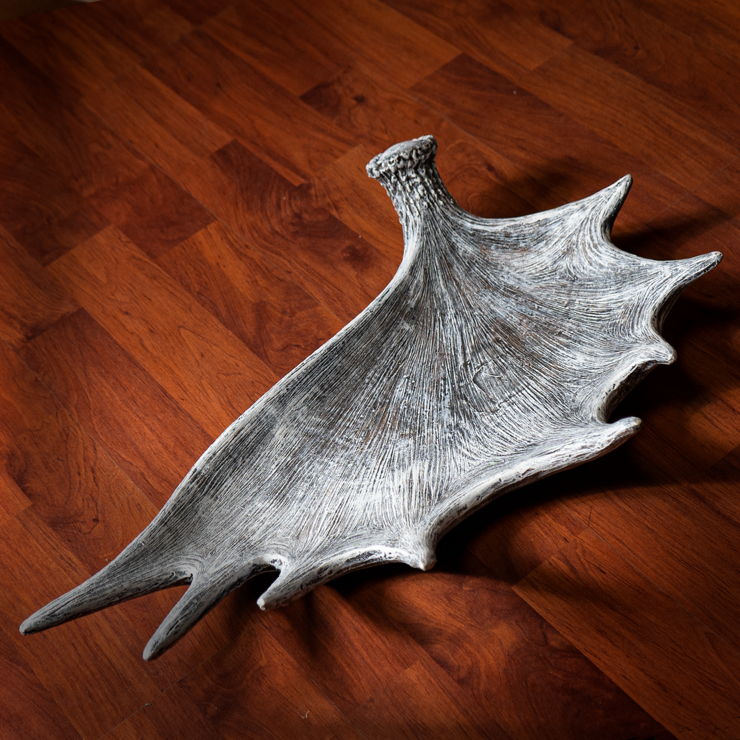 Rustic Cabin Home Decor Moose Antler Decorative Tray Dish Fruit Bowl 20 inches Length Tabletop Decor