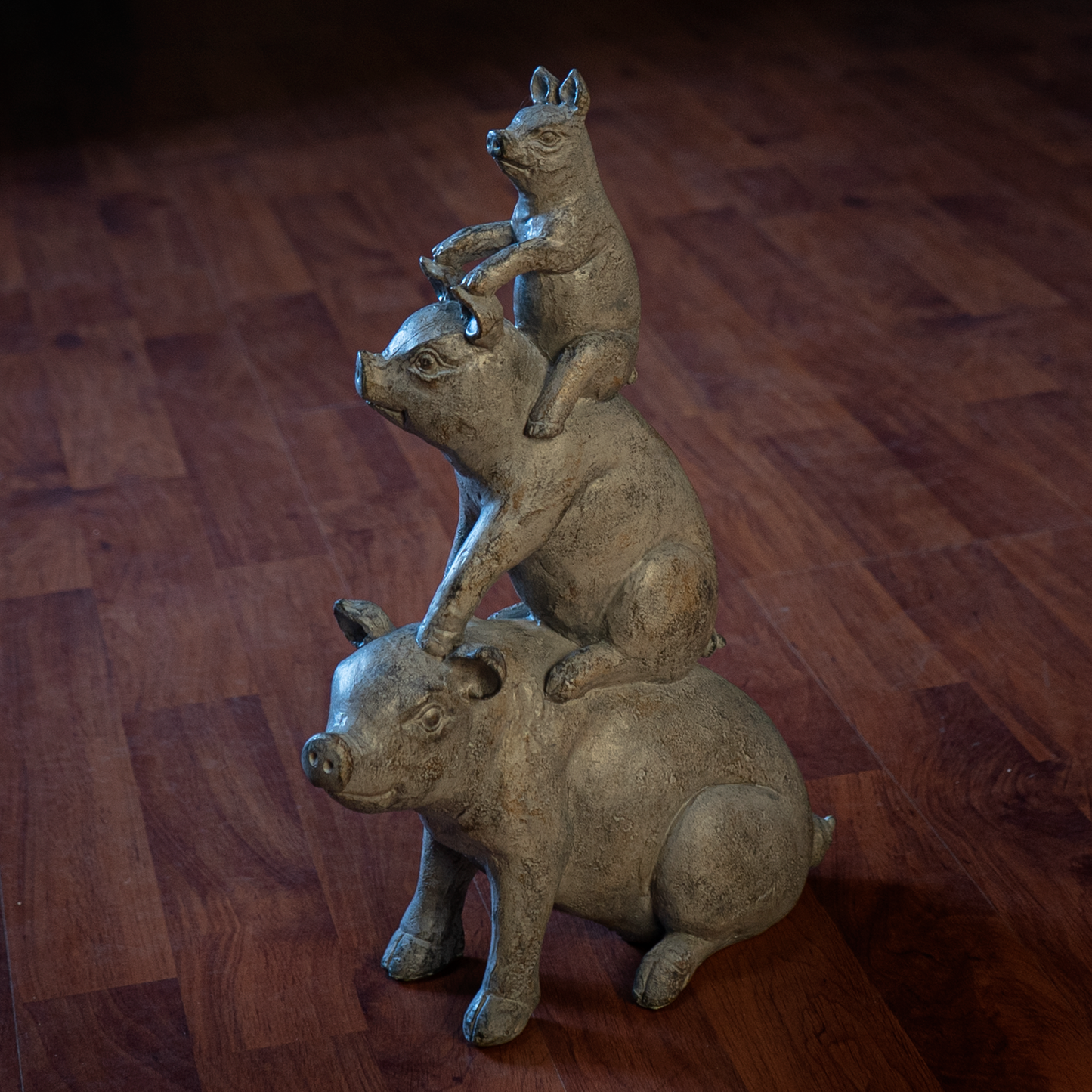 Pacific Giftware American Art Animal Farm Barnyard Stacked Animal Resin Figurine Statue (Pig)